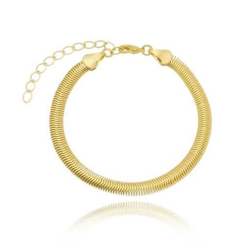 Pulseira Tassia de malha média banhada a ouro 18k