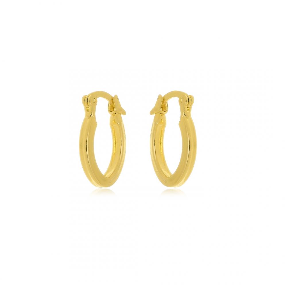 Brinco de argola pequena banhado a ouro 18k