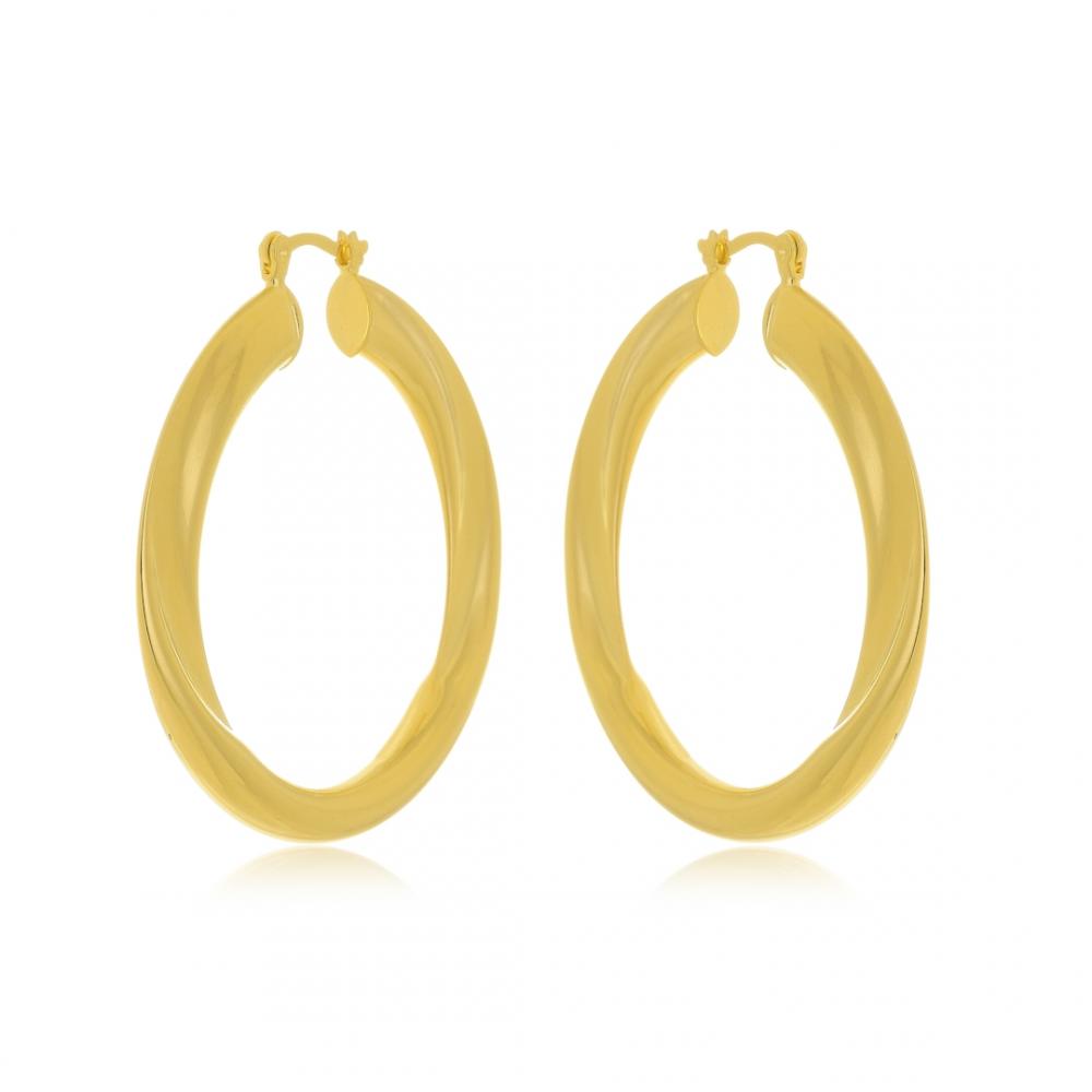 Brinco de argola grande banhado a ouro 18k