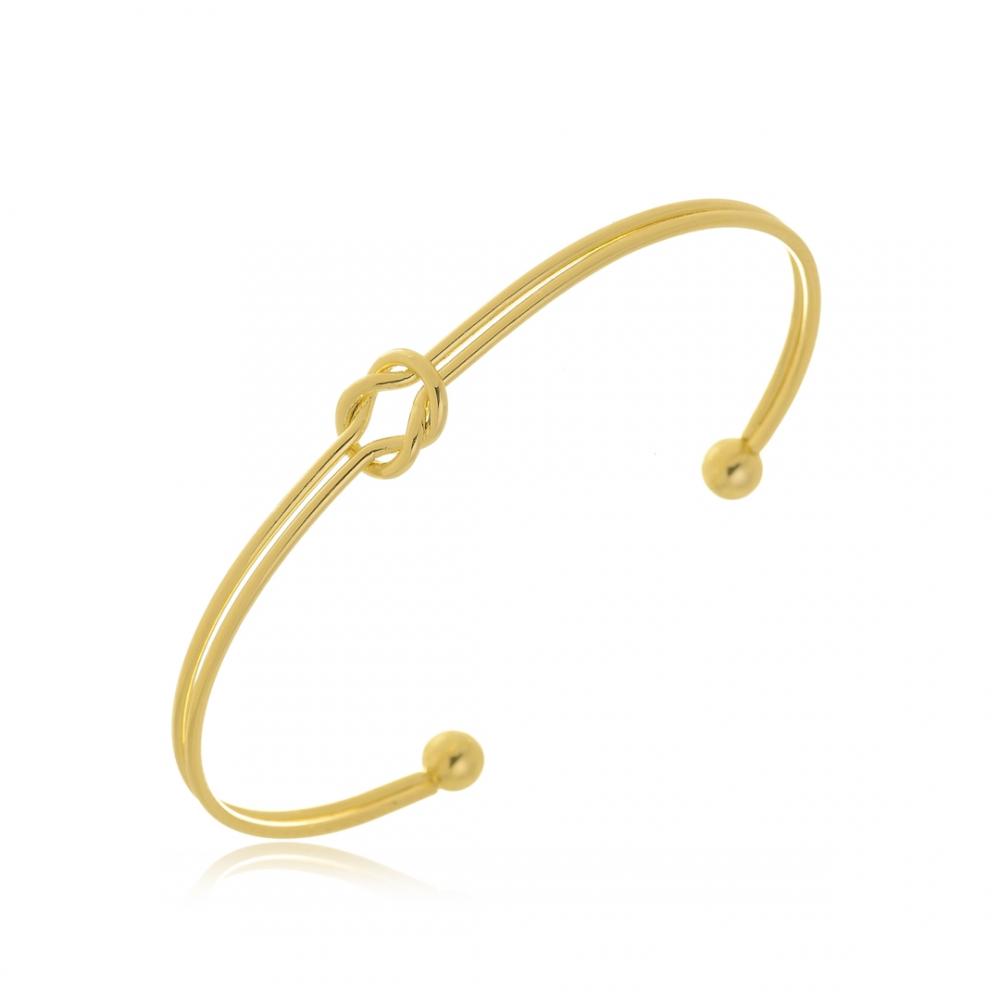 Pulseira bracelete Eloise de nó com fio duplo banhado a ouro 18k