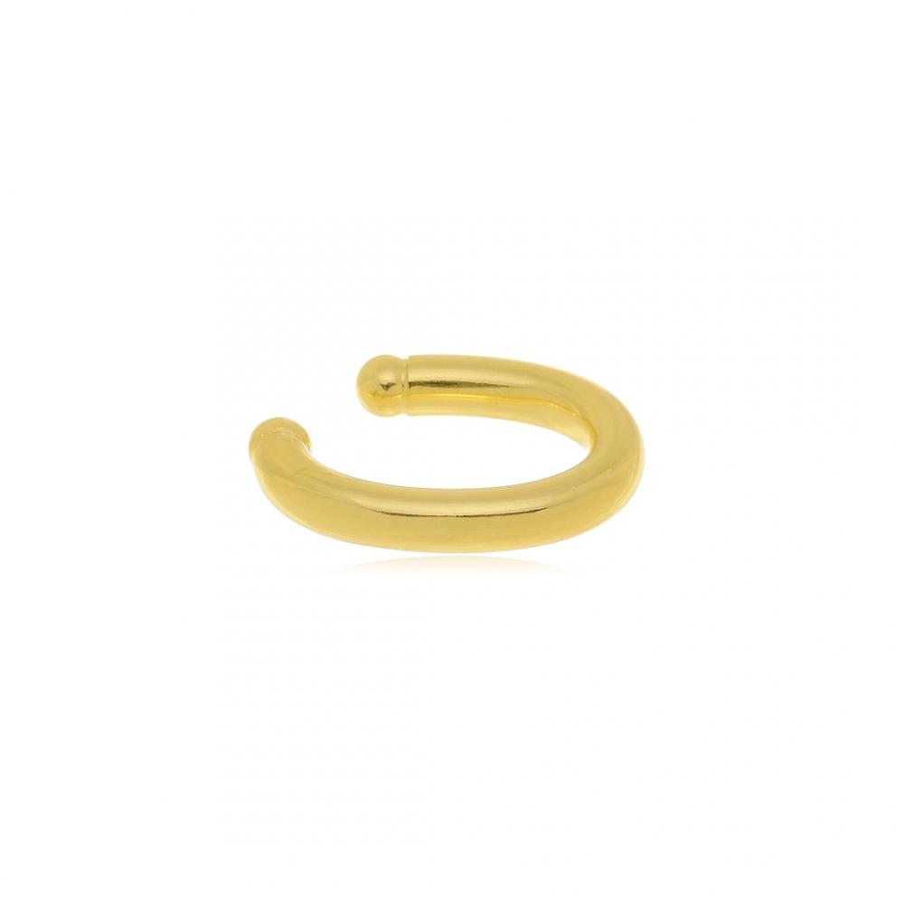 Brinco piercing fake pequeno oval banhando a ouro 18k