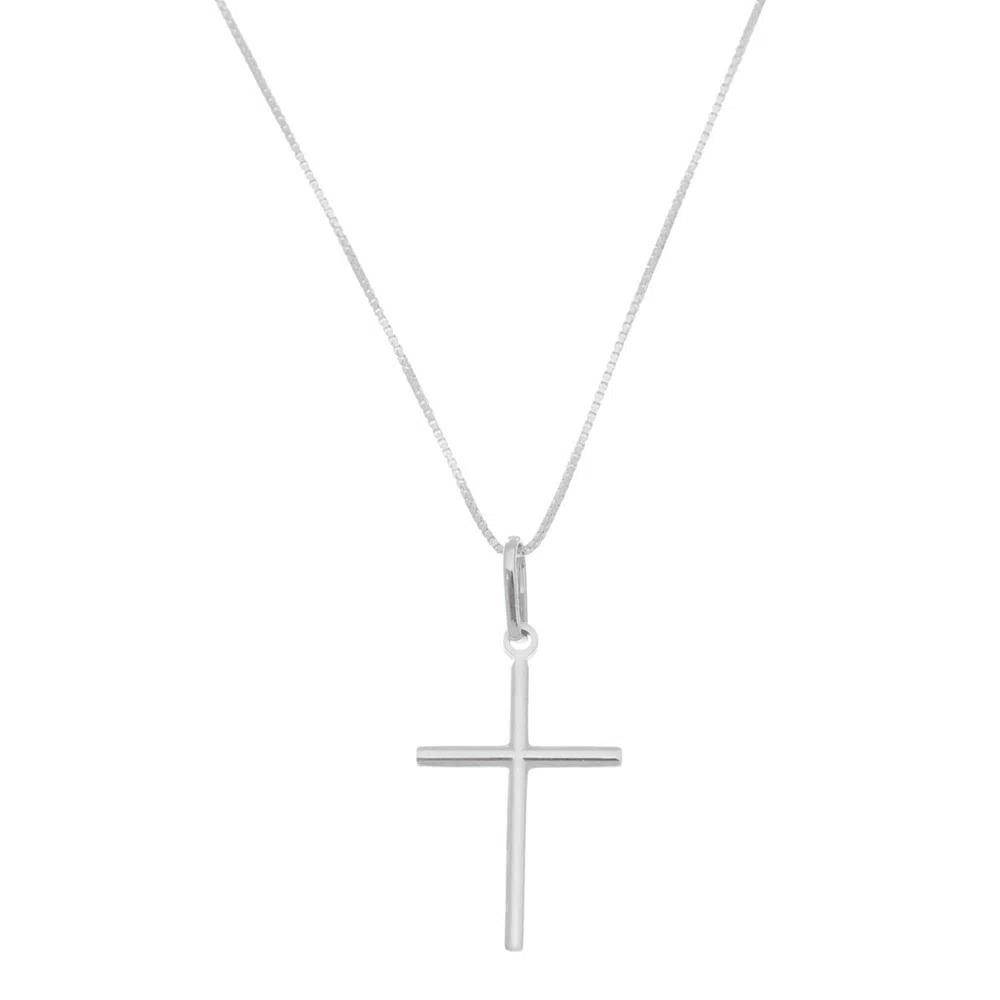 Colar de cruz na prata 925