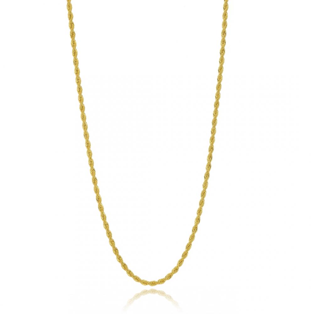 Corrente masculina cabo de aço banhada a ouro 18k