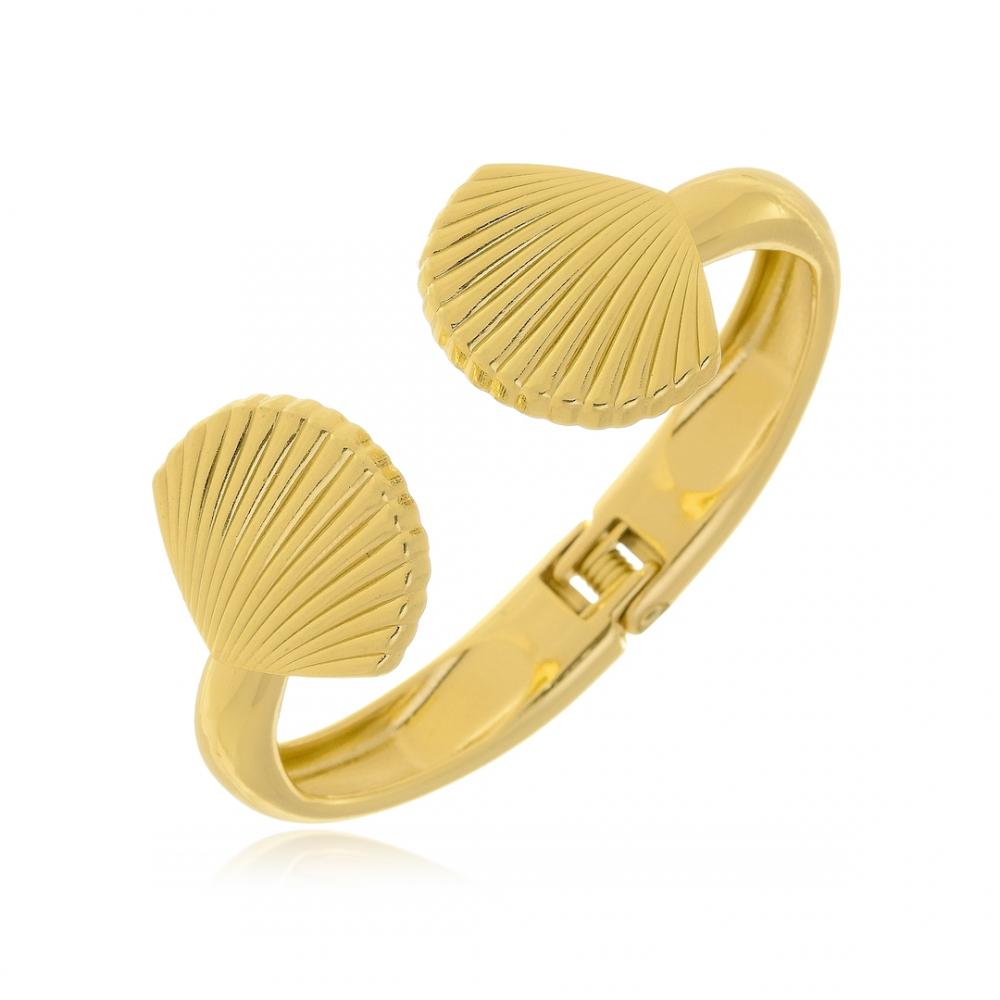 Bracelete  de concha banhado a ouro 18k