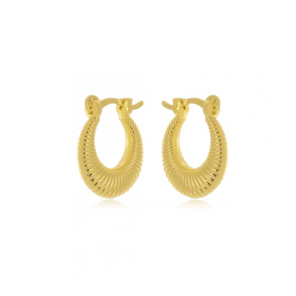 Brinco de argola minimalista banhado a ouro 18k 