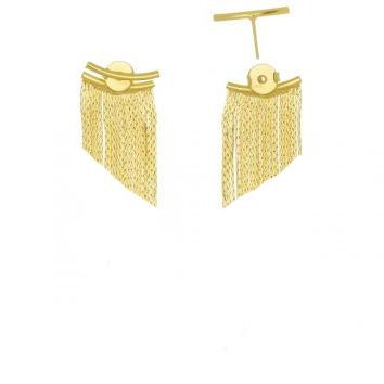 Brinco de franja pequeno banhado a ouro 18k
