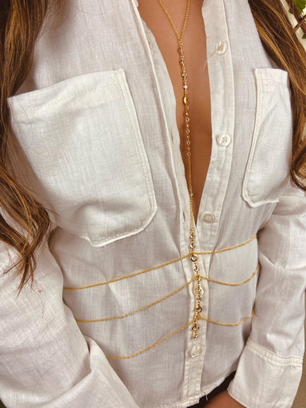 Body chain Thays banhado a ouro 18k