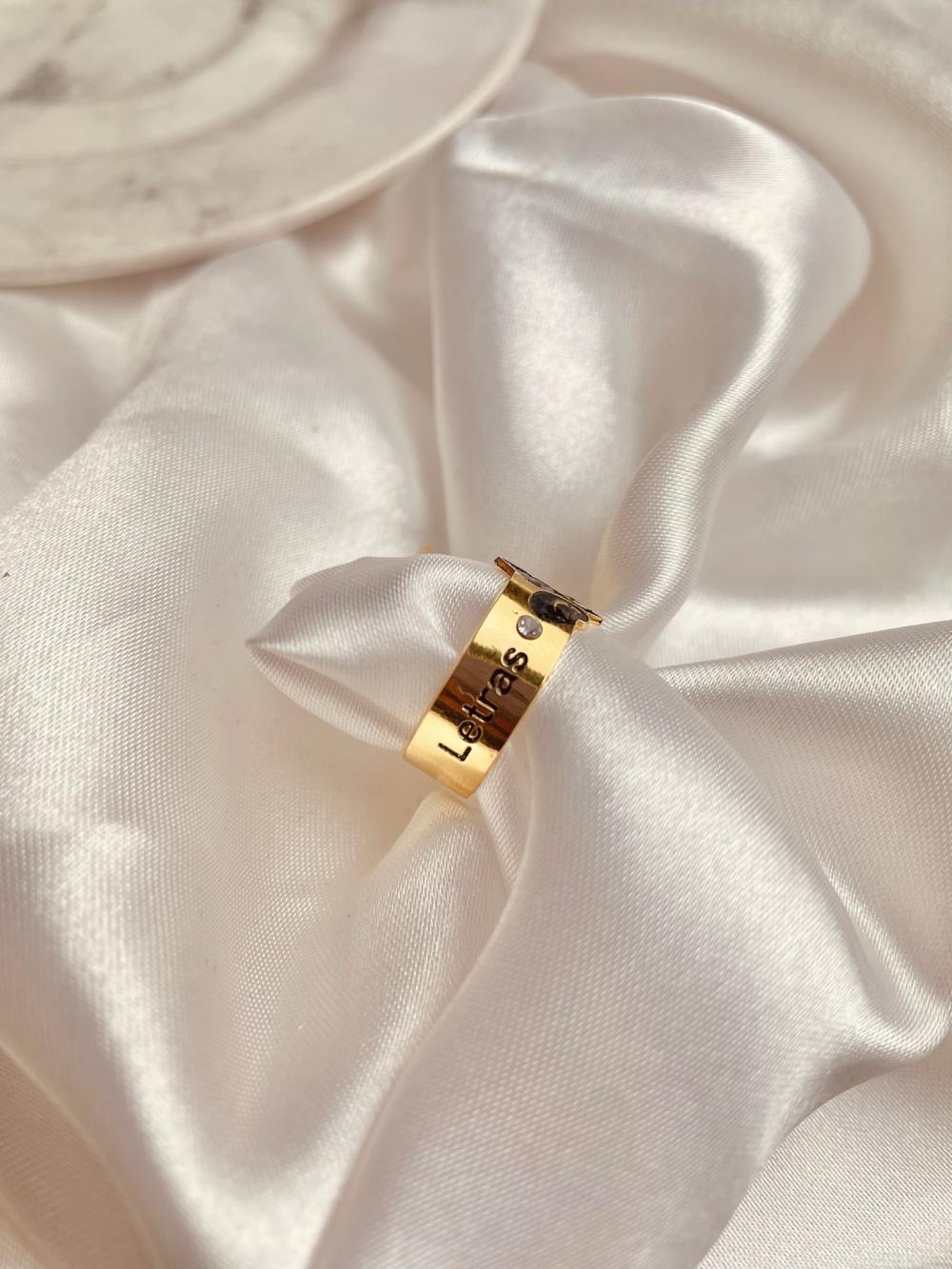 Anel personalizado profissão banhado no ouro 18k