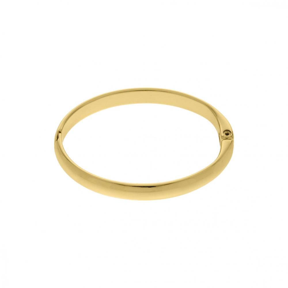 Bracelete liso grasso banhado a ouro 18k 