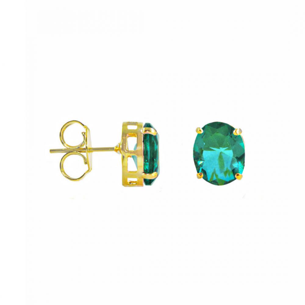Brinco Mariana oval banhado a ouro 18k 
