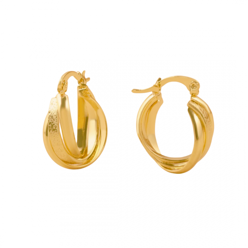 Brinco de argola Ana banhado a ouro 18k
