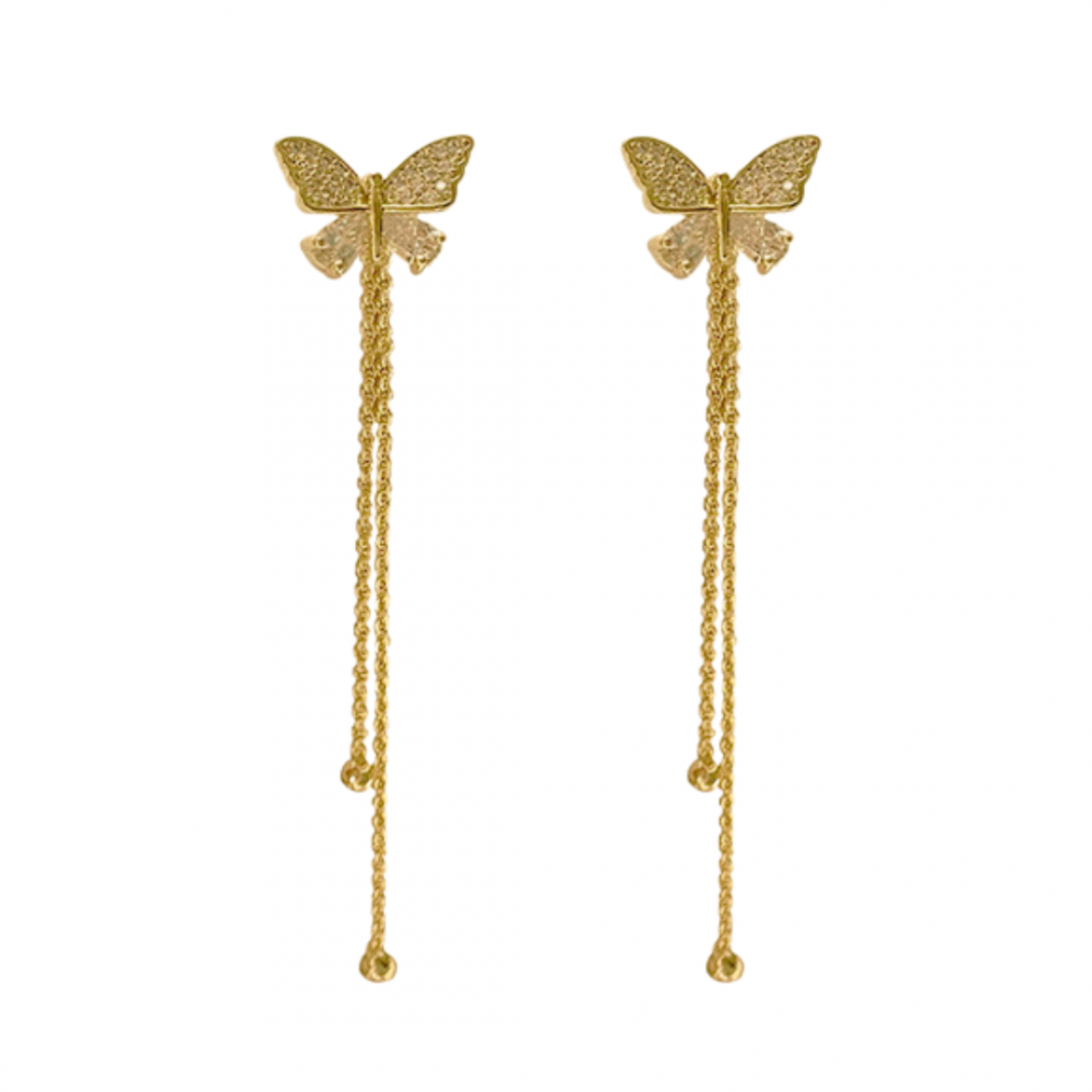Brinco borboleta Manuela banhado a ouro 18k