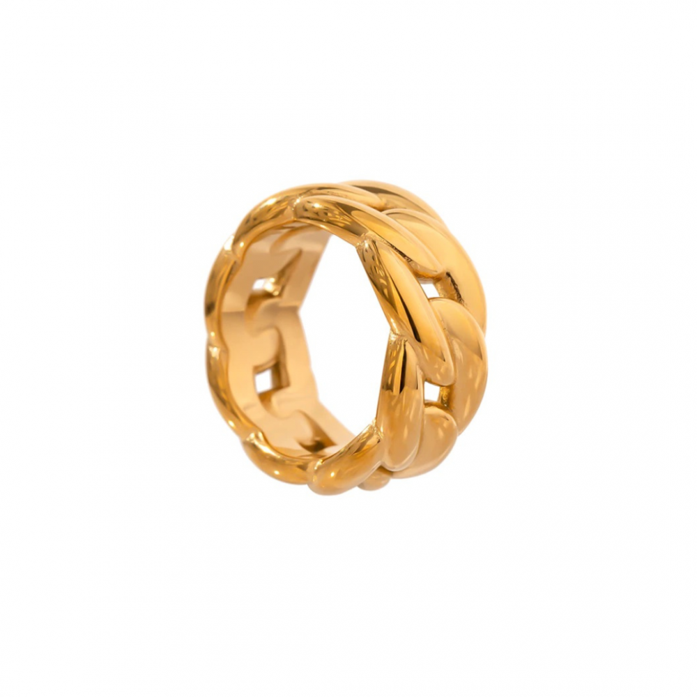 Anel elos Zoe banhado a ouro 18k