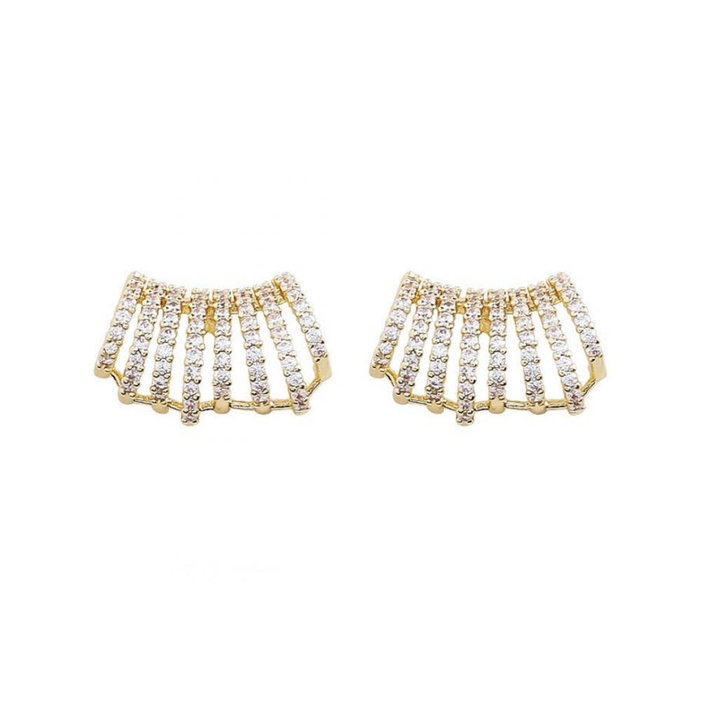 Brinco EarCuff Elisa cravejado banhado a ouro 18k