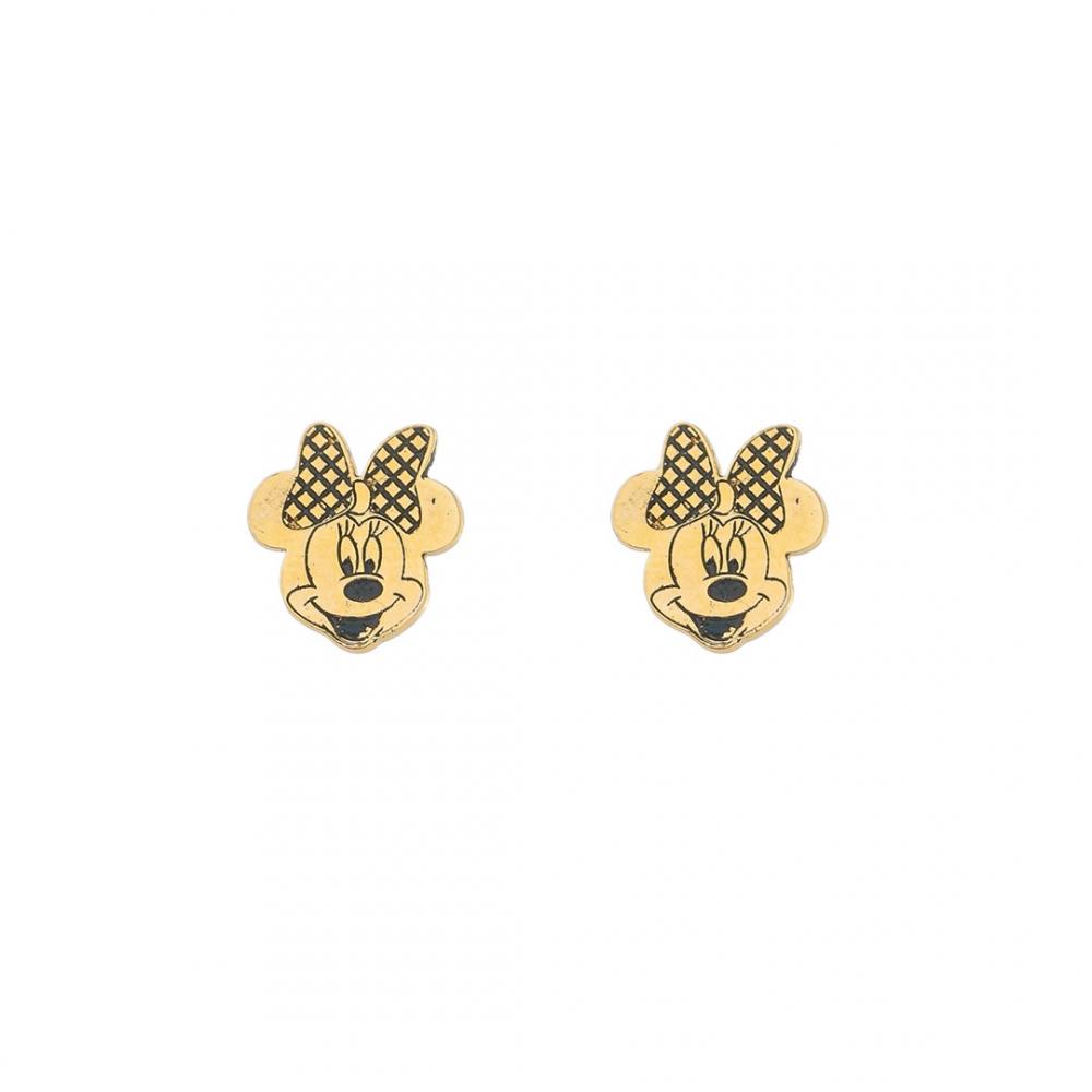 Brinco infantil Minnie banhado a ouro 18k 