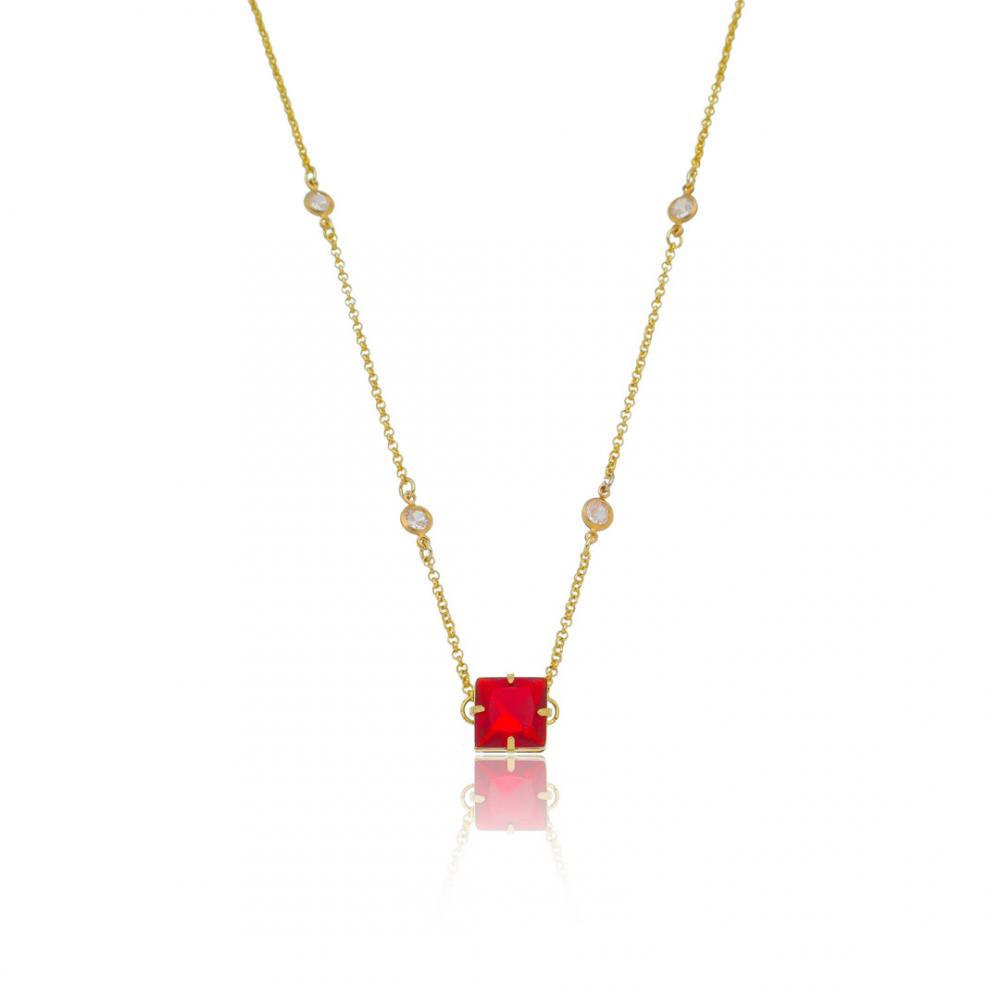 Colar quadrado Leticia banhado a ouro 18k