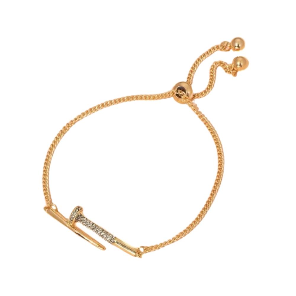 Pulseira Pabline regulável de prego banhada a ouro 18k