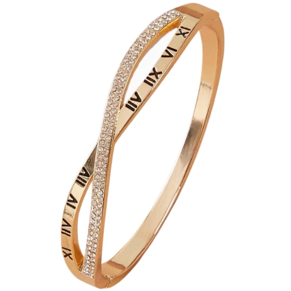 Bracelete Amanda infinito cravejado banhado a ouro 18k 