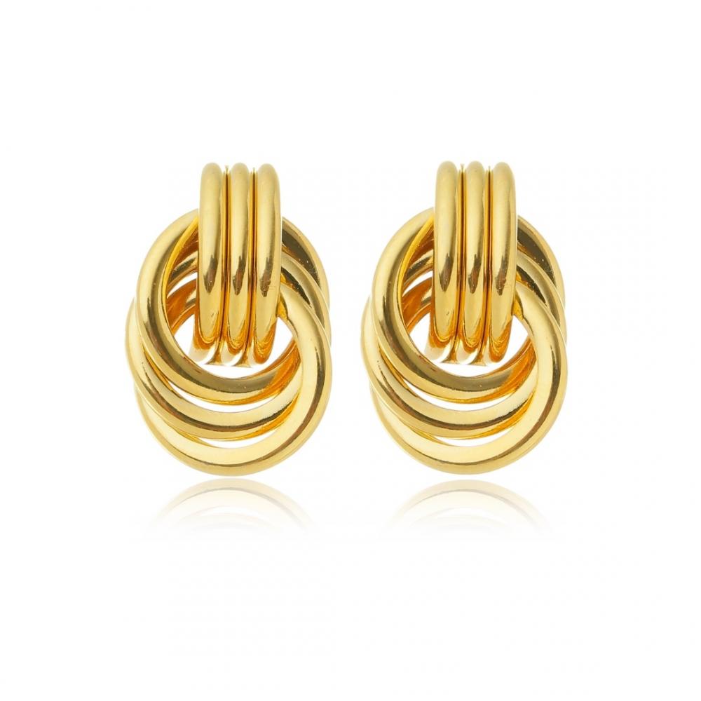 Brinco Celine banhado a ouro 18k 