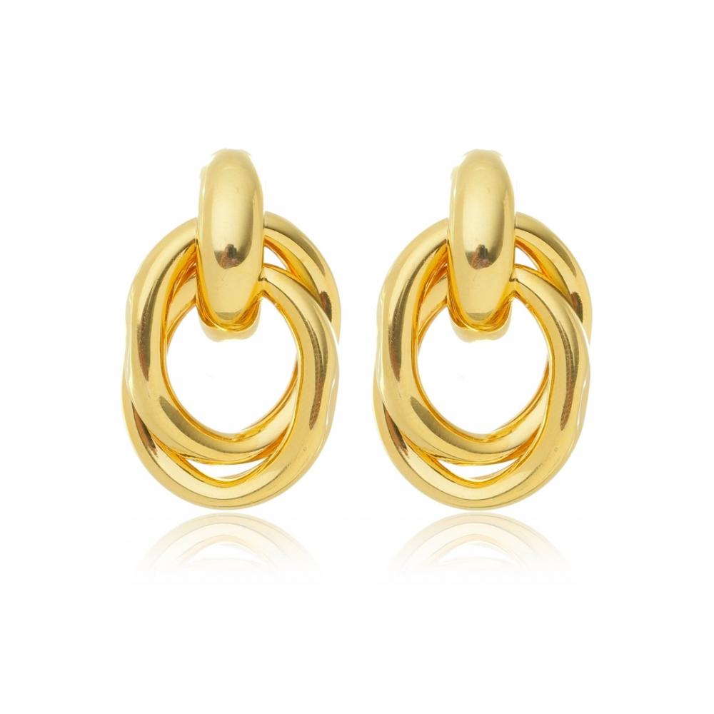 Brinco Atena banhado a ouro 18k