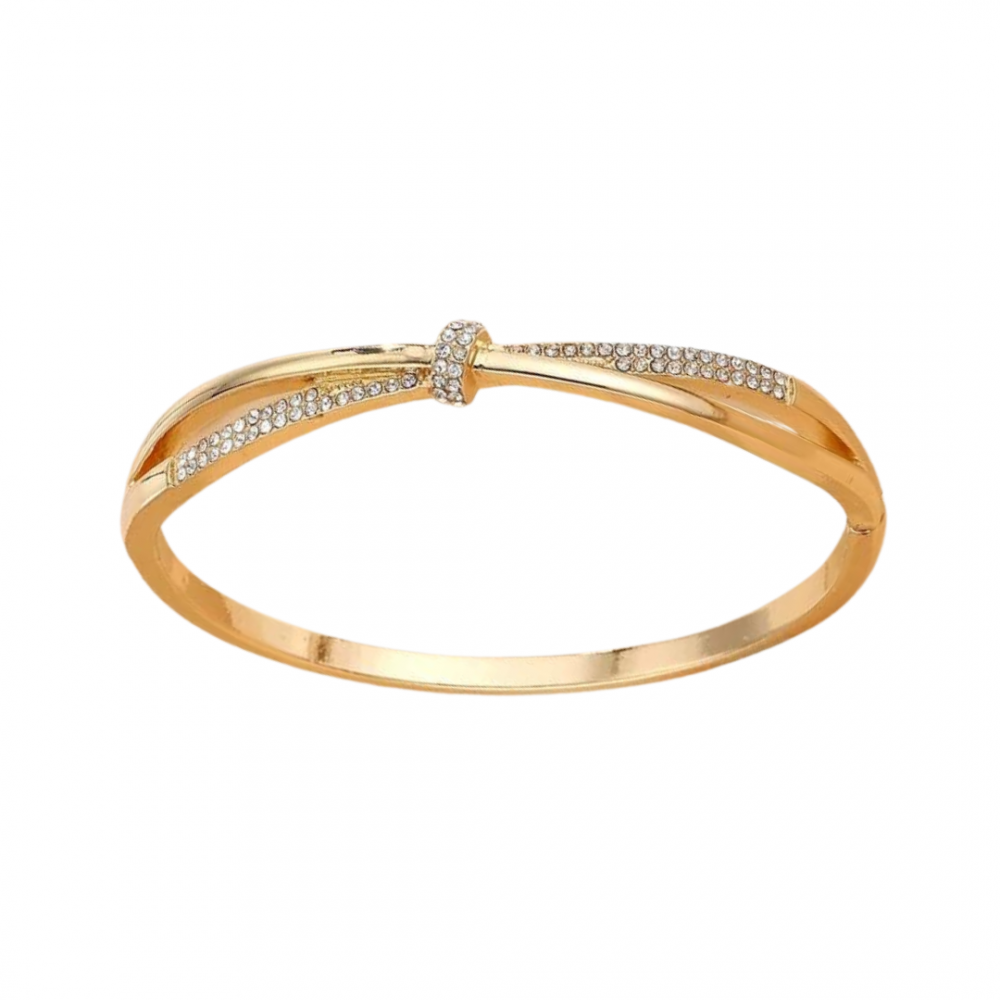 Bracelete Pilar de prego cravejado banhado a ouro 18k
