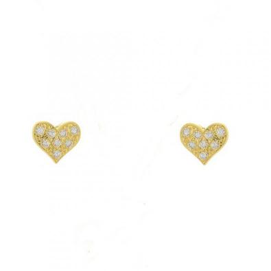 Brinco Luiza de coração banhado a ouro 18k