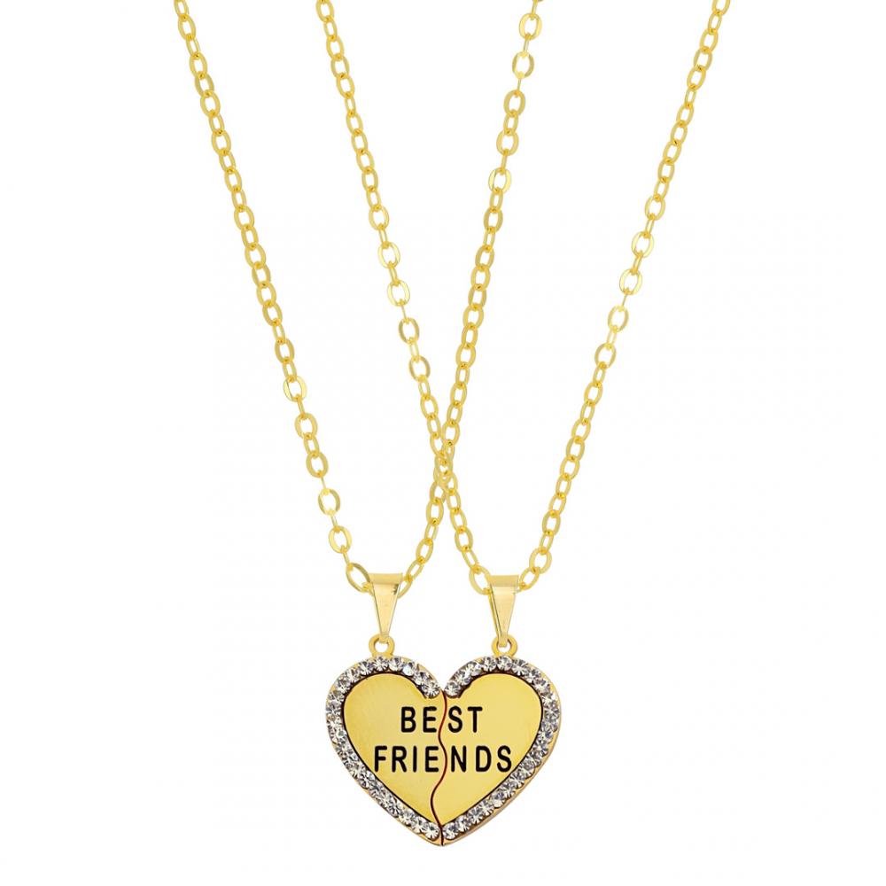Colar duplo Best Friends banhado em ouro 18k 