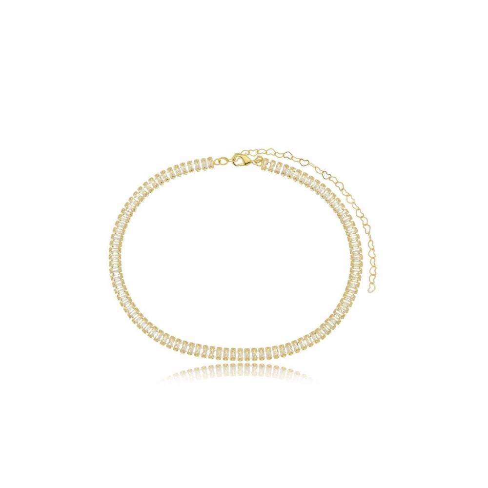 Pulseira Tifhany riviera baguete cristal escolha seu banho