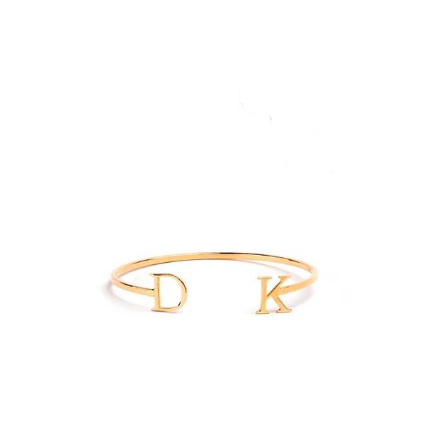 Bracelete Iara personalizado com letras banhado a ouro 18k