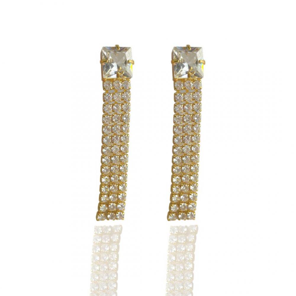 Brinco Barbara banhado a ouro 18k 