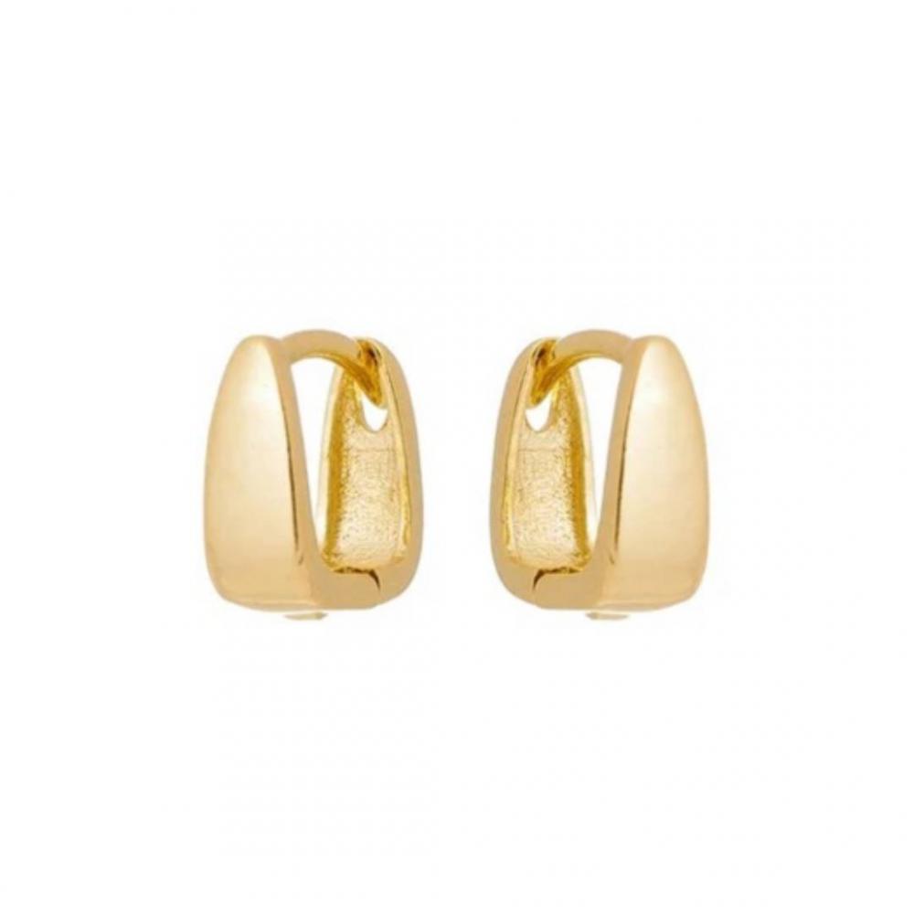 Brinco Violeta de argola banhado a ouro 18k 