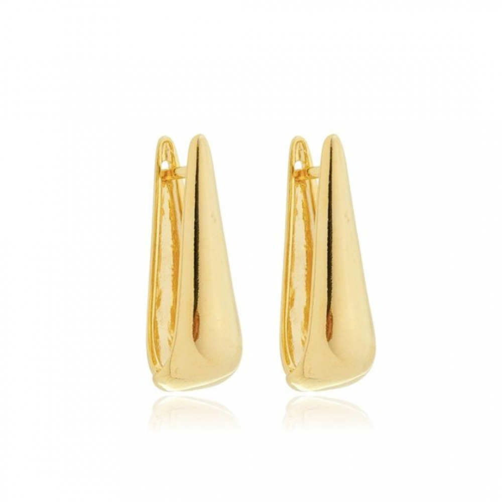 Brinco Astrid de gota media banhada a ouro 18k 