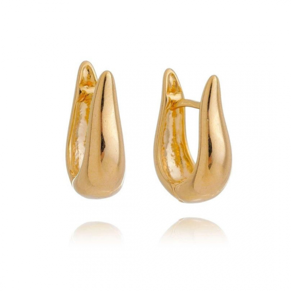 Brinco Astrid de gota pequena banhada a ouro 18k