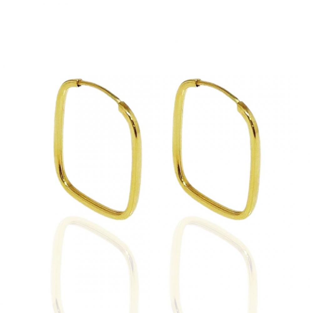 Brinco Celine argola de fio grande banhado a ouro 18k