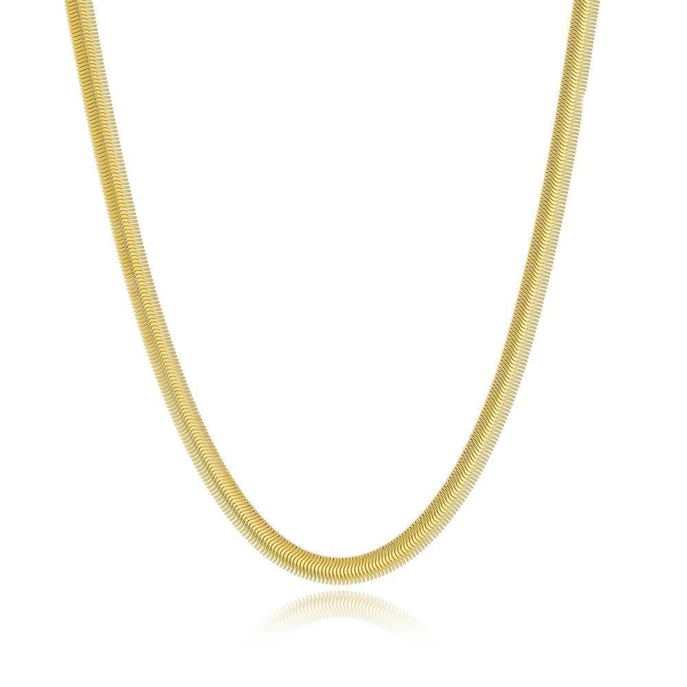 Choker Tassia de malha média banhada a ouro 18k 
