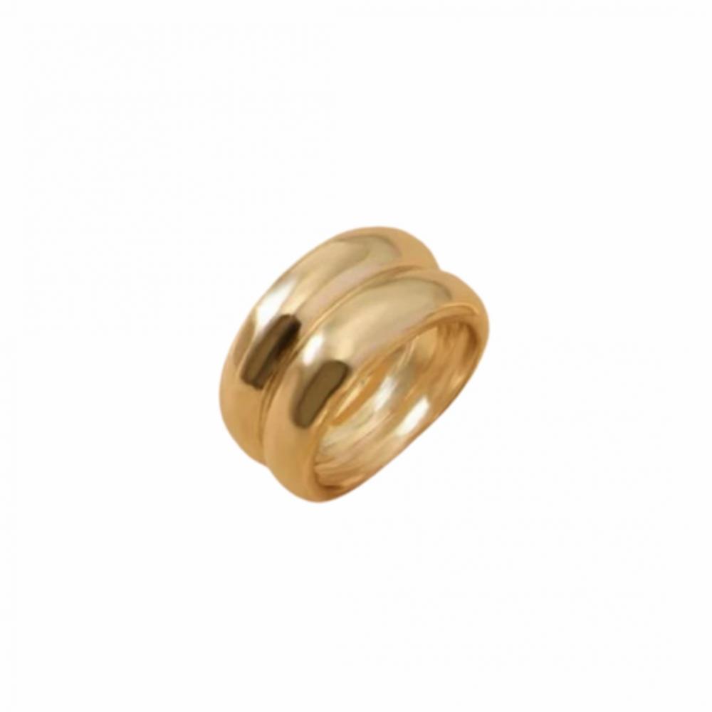 Anel Julia duplo banhado a ouro 18k