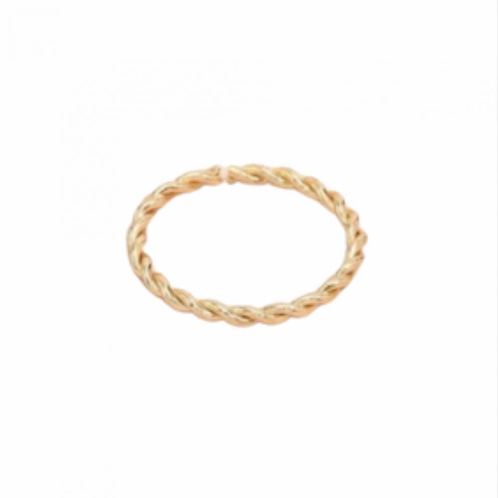 Anel Beatriz torcido minimalista banhado a ouro 18k
