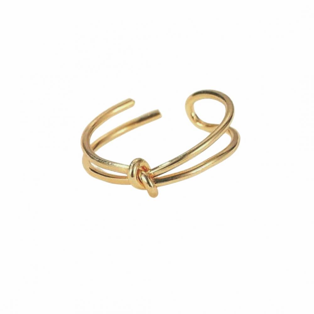 Anel Eloise de nó minimalista banhado a ouro 18k 