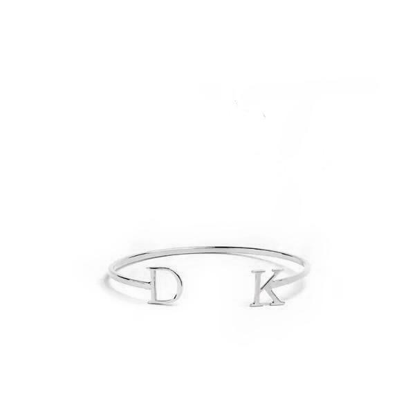 Bracelete Iara personalizado com letras na Prata 925