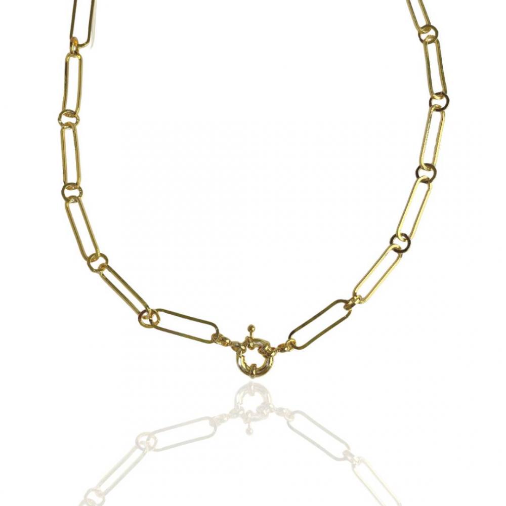 Colar gargantilha Catarina com fecho boia banhado a ouro 18k