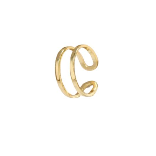 Anel duplo Pamela regulável banhado a ouro 18k