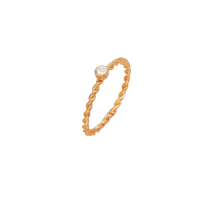 Anel Melina banhado a ouro 18k 