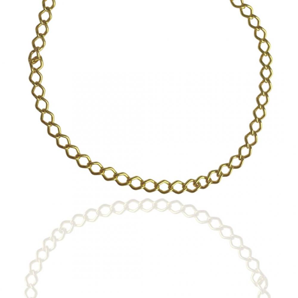 Tornozeleira Sandra com elos grandes banhada a ouro 18k 