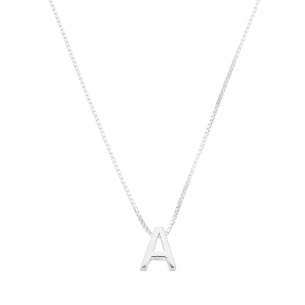 Colar personalizado letra lisa na Prata 925