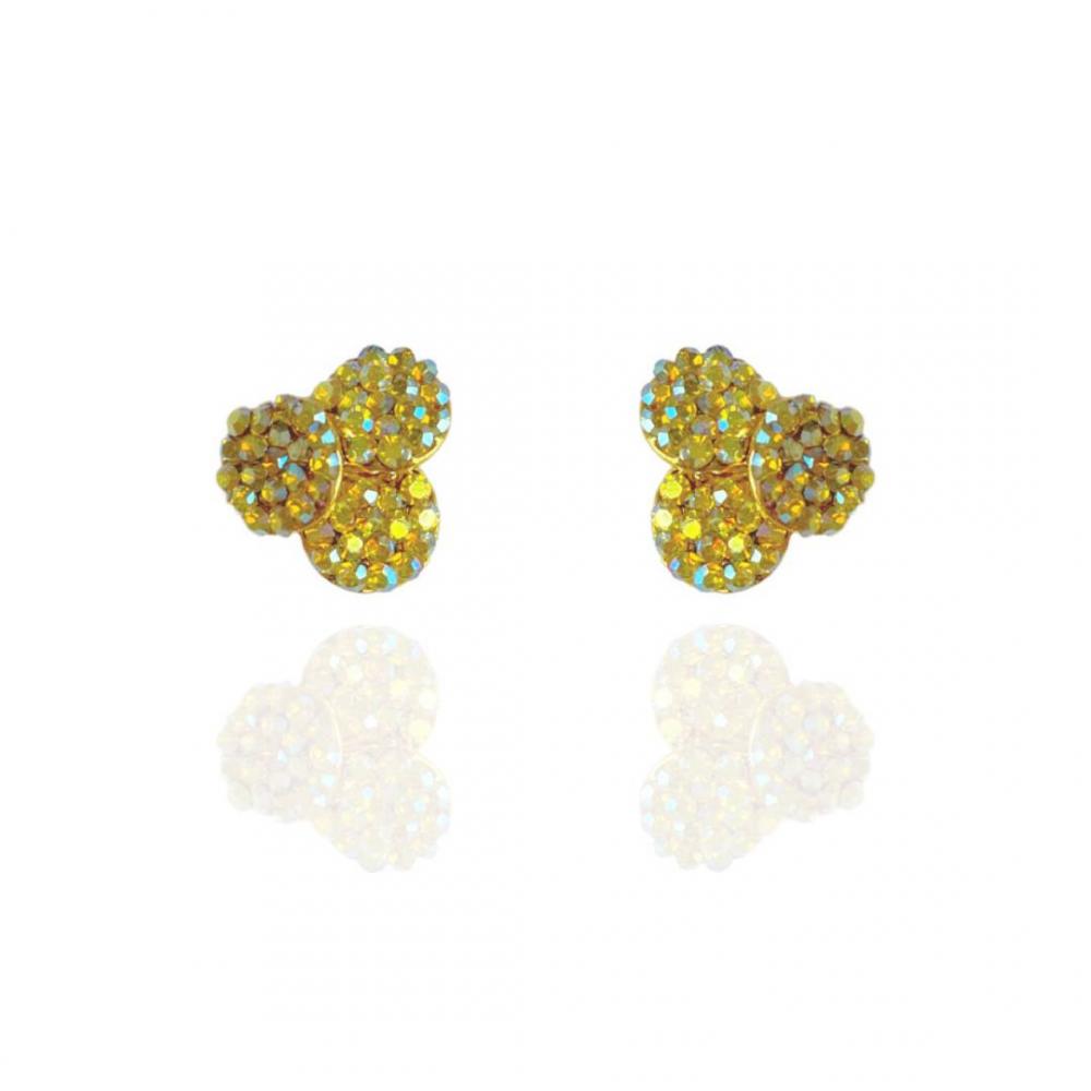 Brinco Ruth de strass banhado a ouro 18k