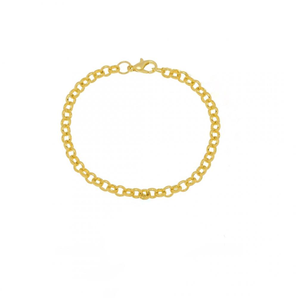 Pulseira elo português banhada a ouro 18k 