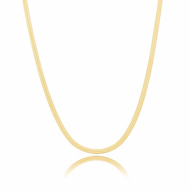Colar Tassia fita laminada fina banhado a ouro 18k