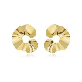 Brinco Yara martelado banhado a ouro 18k