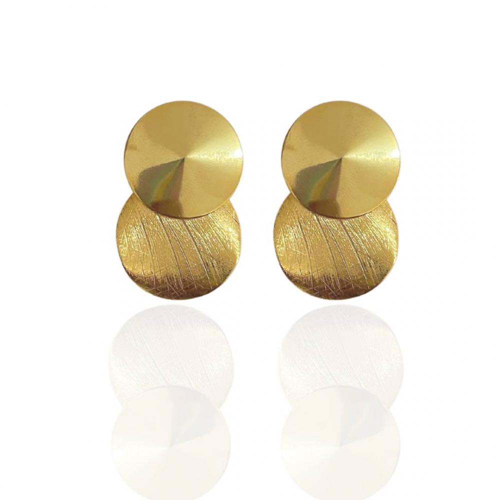 Brinco Marielle atemporal banhado a ouro 18k