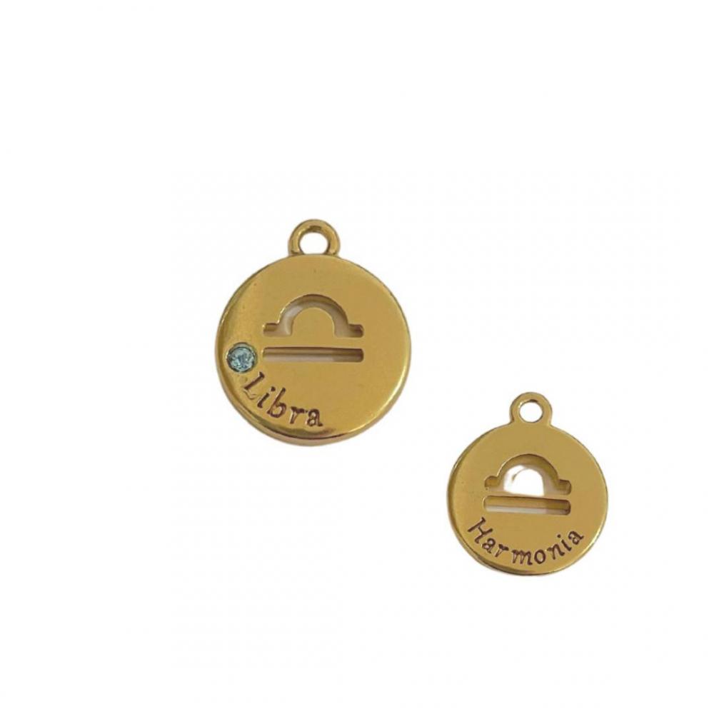 Pingente Libra banhado a ouro 18k 
